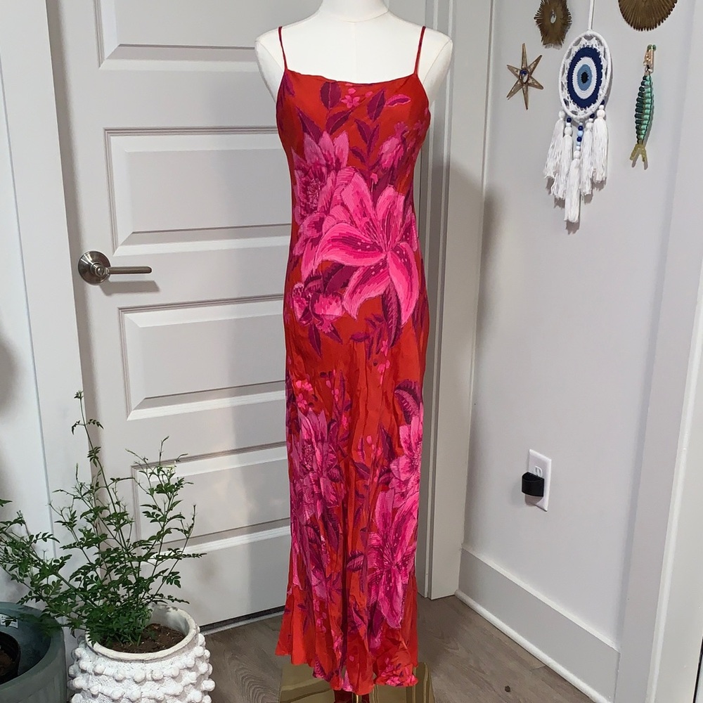 FARM Rio Floral Red and Pink Maxi Dress